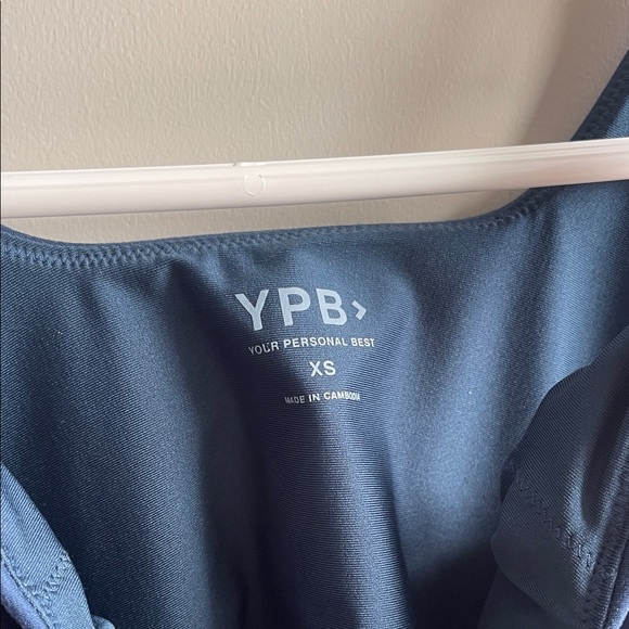 Abercrombie & Fitch YPB Sculptlux Squareneck Navy Blue Women's Top Midnight XS - Picture 2 of 4